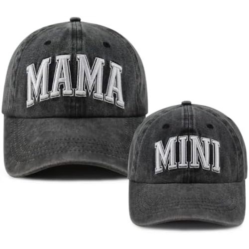 Goyklrb 2PCS Mama and Mini Matching Baseball Cap for Mom Girl, Adjustable Cotton Embroidered Parent-Child Hat
