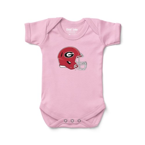 Infant Chad & Jake Pink Georgia Bulldogs Helmet Bodysuit