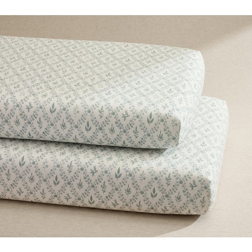Chris Loves Julia Floral Trellis Organic Cotton Crib Fitted Sheet