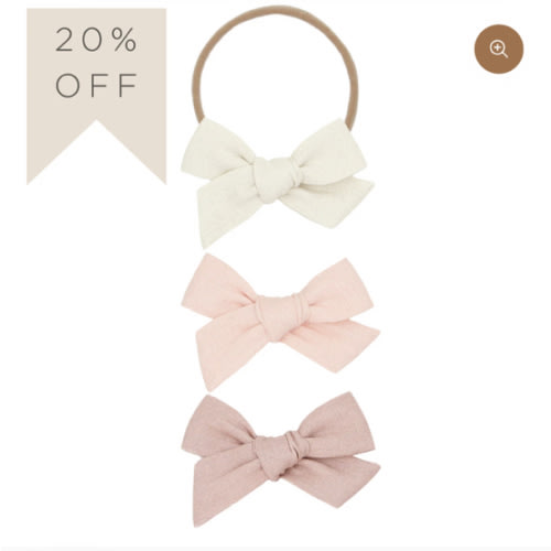 Linen Bow 3 Pack: Ballet Headbands
