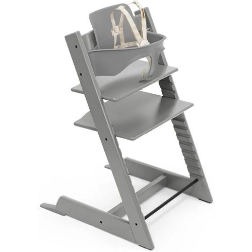 Stokke Tripp Trapp High Chair + Baby Set + Harness, Storm Grey