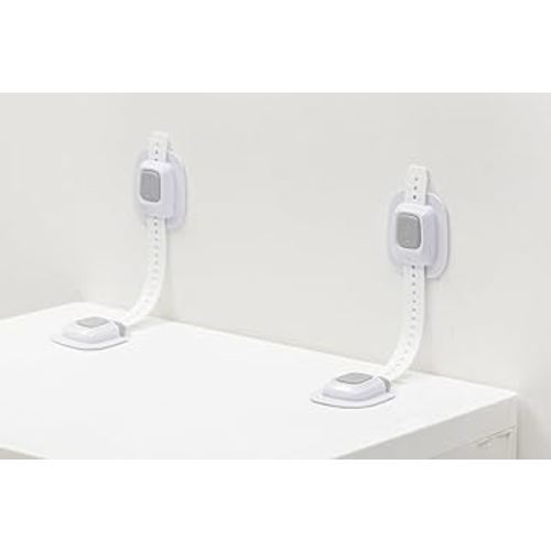 YEYA No Drill Anti Tip Furniture Adjustable Straps Wall Anchors for Baby Proofing with 3M Adhesive (Upgraded 4P)