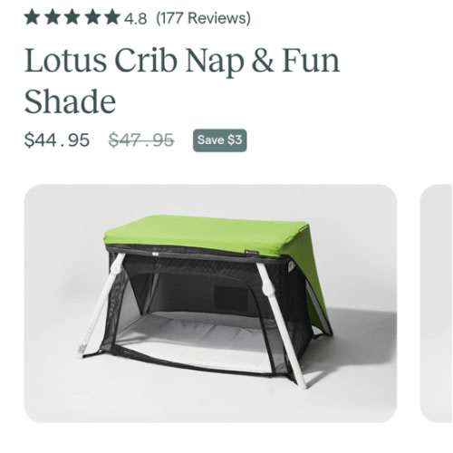 Lotus Crib Fun Shade: Pack and Play