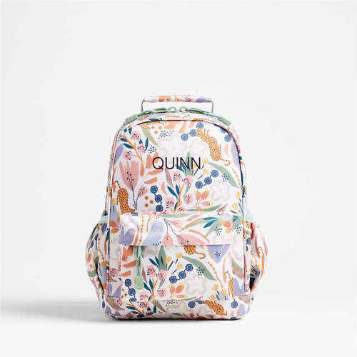Personalized Dreamer Leopard Floral Small Kids Backpack with Side Pockets