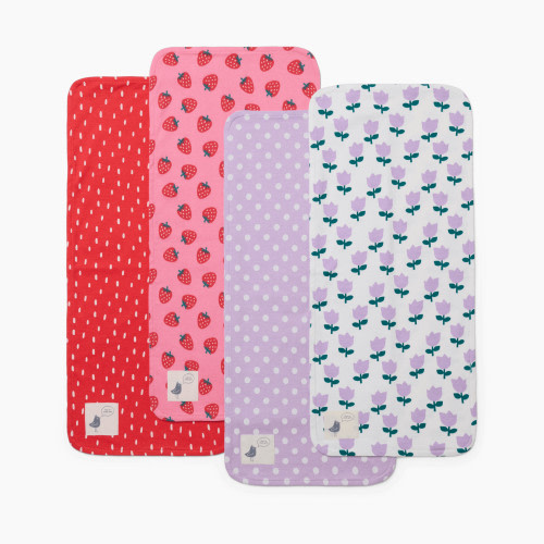 Small Story Burp Cloth (4 Pack) - Berry Sweet, Os
