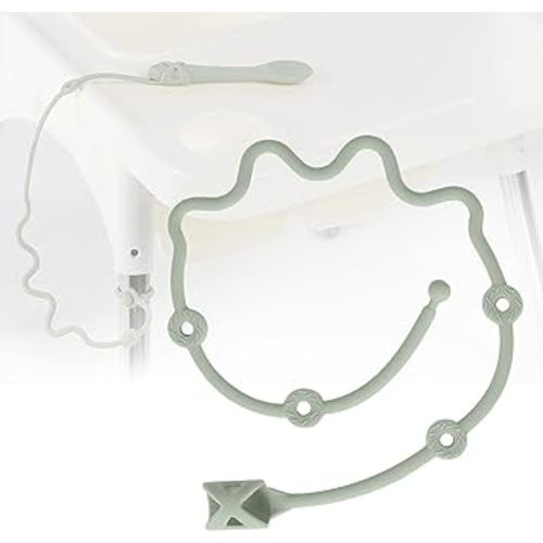 Baby Spoons Self Feeding 6 Month,Toddler Utensils Holder Strap Food Grade Silicone Keep Fork and Spoon Off The Floor Great for Kids,Hook On High Chair（Green）