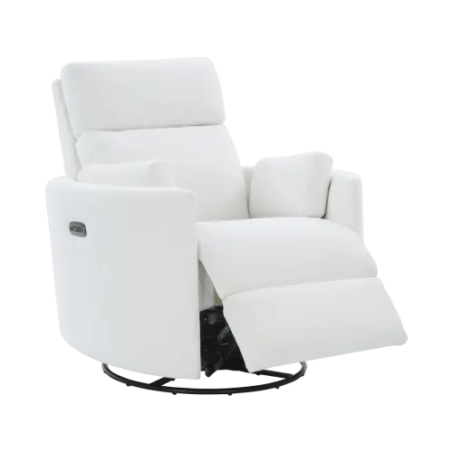 Lennox 2.0 Ivory Beige Polyester Fabric Glider,Reclining,Swivel Rocker | Rooms to Go