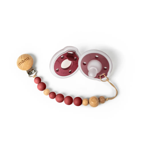 mōmi babypace pacifier gift set - cranberry
