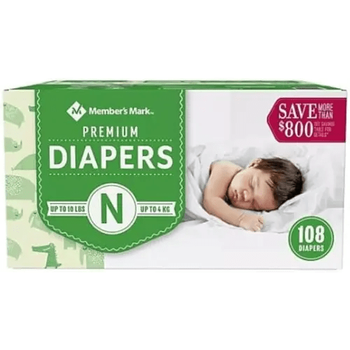 Member's Mark Premium Newborn Diapers (Netcount 108 Diapers ),, 108Count ()