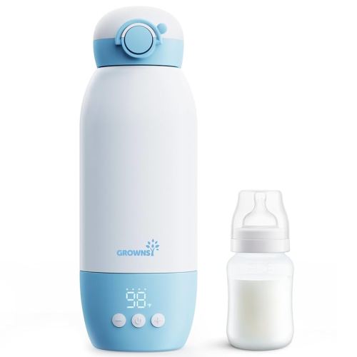 Portable Baby Bottle Warmer for Travel – 600mL (20oz) Large Capacity, Fast Heating/Charging, LCD Adjustable Temp & 24H Smart Keep Warm, Cordless Milk Warmer with Dual Heating for Breast Milk & Water /Formula, for All-Day Feeding,Long Battery Life