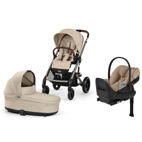 Cybex Balios S Lux + Cot + Cloud G Pro Travel System Bundle - Almond Beige