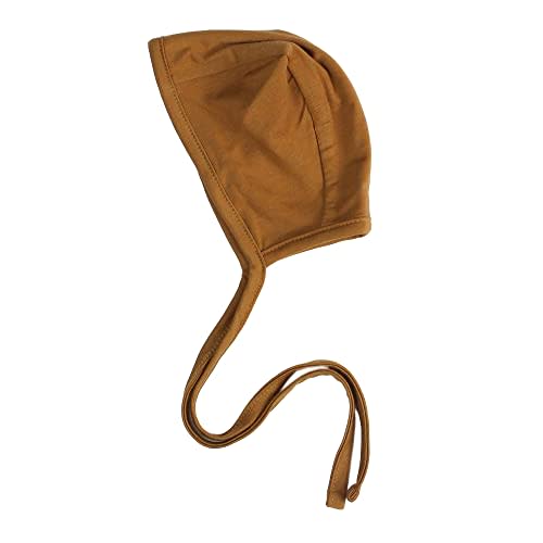 Copper Pearl Baby Bonnets: Ultra-Soft, Comfy to Wear, Tie-On Infant Sun Hat for Protection Against UV Rays, Trendy Coordinating Designs Swaddles, 6-12 Months - Camel