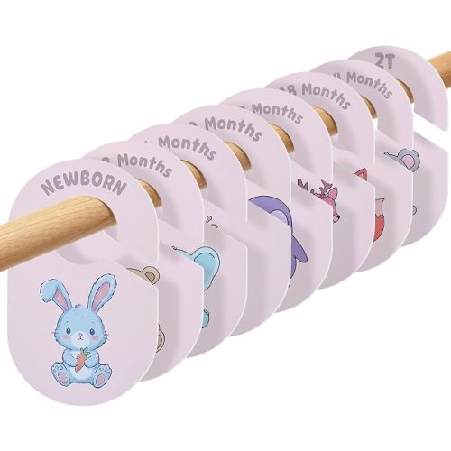 COOLBEBE Baby Closet Dividers 8 Pack Double-Sided Nursery Clothes Organizer