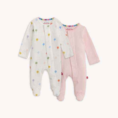 Magnetic 2-Pack Footie | 3-6M | Countryside Pink