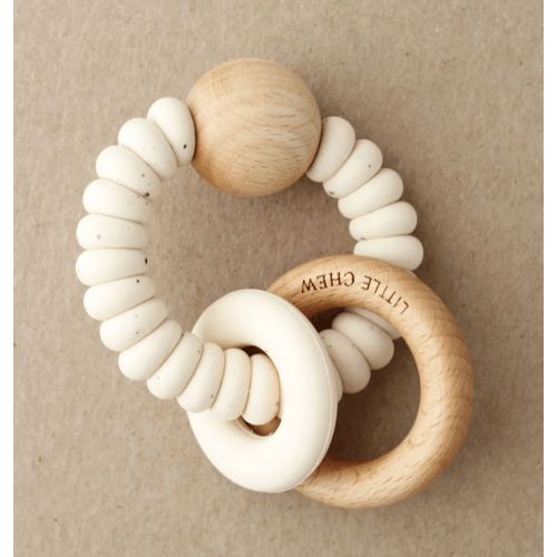 Dany Rattle Teether (Speckled Cream)