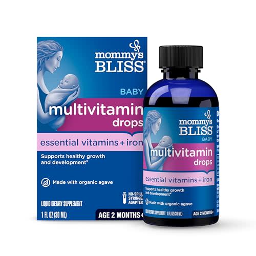 Mommy's Bliss Baby Multivitamin + Iron, Daily Essential Baby Vitamins for Immune Support, Healthy Growth & Bone Development, Age 2 Months+, 30 ml