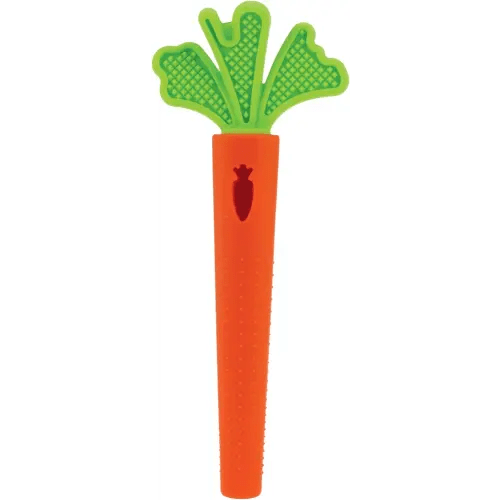 Nuby Silicone Carrot Tube Teether - Baby Teething Toy - Massaging Bristles for Sore Gums - 3+ Months