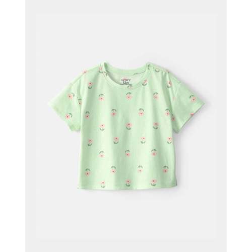 Baby Girl Floral Relaxed Top - Green | Carter's