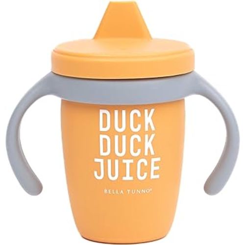 Bella Tunno Sippy Cup, Silicone Training Cup with Transition Handles for Infants, Toddlers & Kids, Babies 6-12 Months & Toddlers 1-3 Years, Boys & Girls, Duck Duck Juice, 8 oz