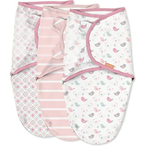 SwaddleMe by Ingenuity Original Swaddle, Size Large, For Ages 3-6 Months, 14-18 Pounds, Up to 30 Inches Long, 3-Pack Baby Swaddle Blanket Wrap