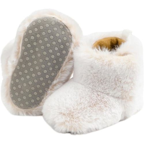 Infant Unisex Warm Fur Lining Soft Boots Baby Winter Ankle Non-Slip Rubber Texture Sole Toddler Winter Snow Crib Shoes