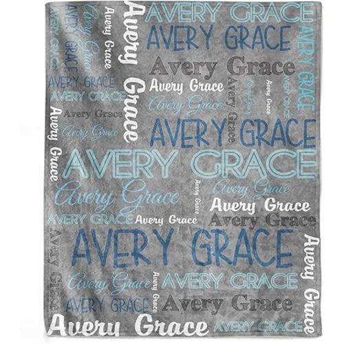 Novgarden Personalized Baby Blankets for Teen Boys, Custom Blanket with Name Flannel Kids Throw Blanket Baby Essentials Personalized Easter Gifts for Teen Girls