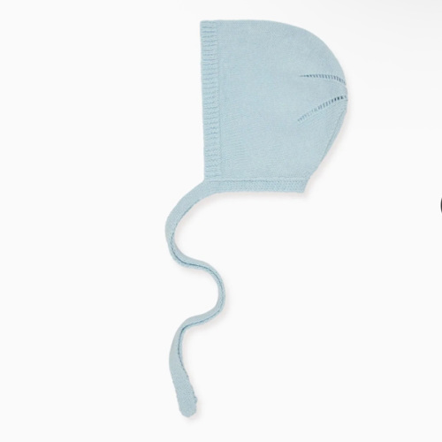 Light Blue Bigal Cotton Baby Knitted Bonnet | La Coqueta US – La Coqueta Kids