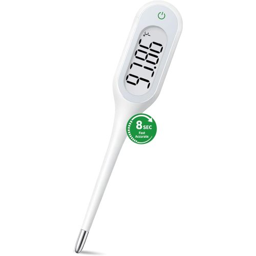 8 Second Thermometer for Adults & Kids, Accurate & Safe Baby Thermometer with Fever Alarm and Memory Recall, Oral, Rectal or Underarm Use