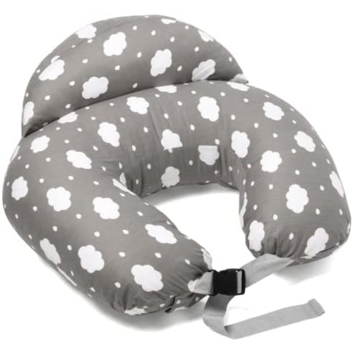 Momcozy Nursing Pillow for Breastfeeding, Original Plus Size Breastfeeding Pillows for More Support for Mom and Baby, with Adjustable Waist Strap and Removable Cotton Cover, Grey