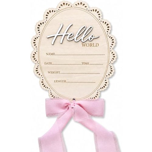 Baby Girl Monthly Milestone Signs, Large 8 Inch Wooden Milestone Disc with Interchangeable Numbers 1-12 Months, Double Sided Pink Elephant Bow Floral Newborn Photo Props (Multicolor16)