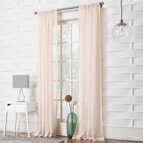 Gracie Oaks Jaklyn Crushed Texture Semi-Sheer Rod Pocket Curtain Panel & Reviews | Wayfair
