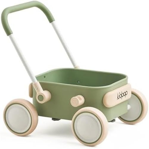PULA Baby Push Walker with Wheels Toddler Wagon for First Learner Baby Toys 6-12 Months, 1 Year Old Birthday Gifts, Indoors and Outdoors (Green)