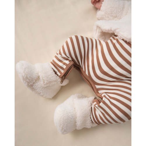 Soft White Sherpa Crossover Booties | Little Sleepies