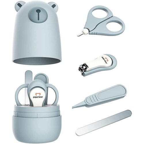 Baby Nail Clippers Set with Cute Case, Infant Fingernail and Toenail File Kit for Newborn Manicure and Pedicure, New Mom Grooming Gift