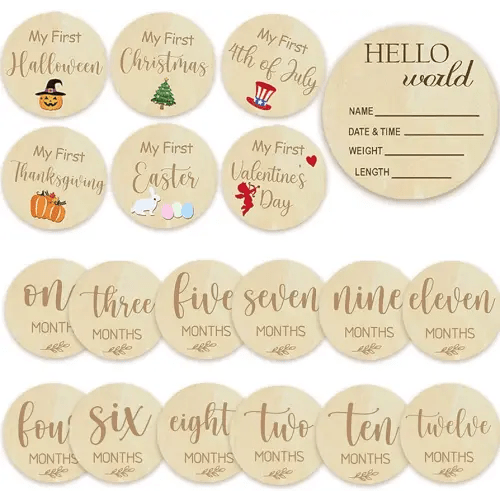 Baby Monthly Milestone Cards - My First Holiday Milestone | Baby Announcement Sign & Celebration Board | Hello World Sign | Milestone Photo Cards | Perfect Newborn Gift & Keepsake