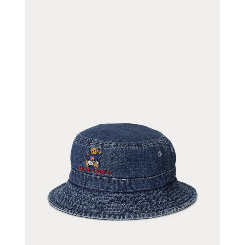 Polo Bear Indigo Denim Bucket Hat