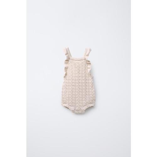 ROMANTIC KNIT ROMPER - Light beige | ZARA United States