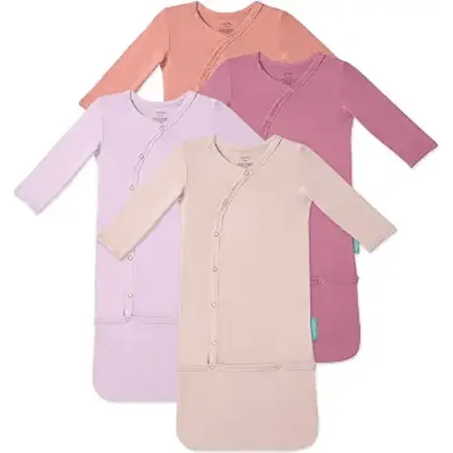 PurComfy Supersoft Baby Sleeper Gowns, Premium Bamboo Viscose Infant Nightgown Sleepers Preemie Newborn Snap Bundler