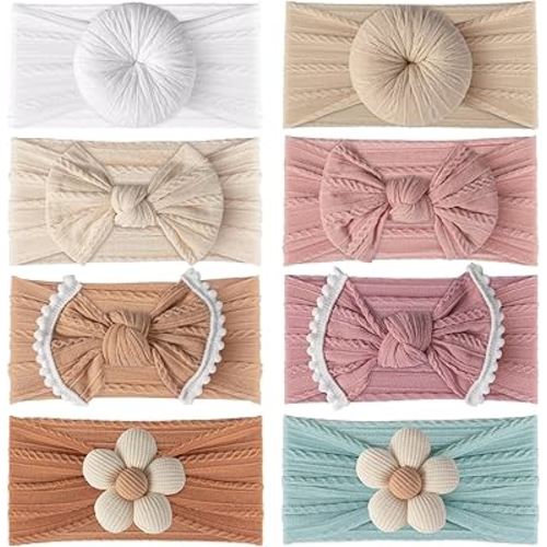 Baby Girls Headbands with Bows Soft Elastics Head Wrap Hair Accessories for Newborn Infant Toddler Kids