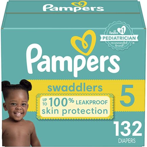 Diapers Size 5, 132 Count - Pampers Swaddlers Disposable Baby Diapers (Packaging & Prints May Vary)