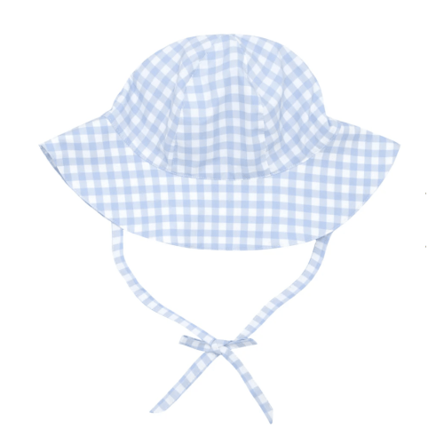 Unisex Baby Oasis Blue Gingham Sun Hat | Over The Moon