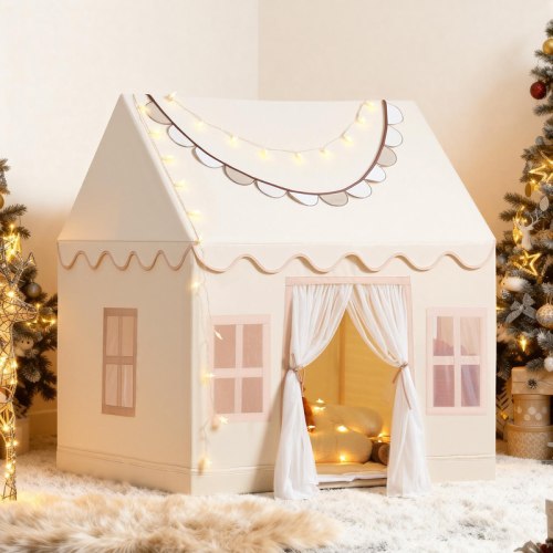 Sumbababy Play Tent for 4-12 Years, Kids Washable Large Playhouse Indoor Outdoor Fun Gold Tent with Mat, Star Lights, Banner Perfect Gift Toys - TikTok Shop