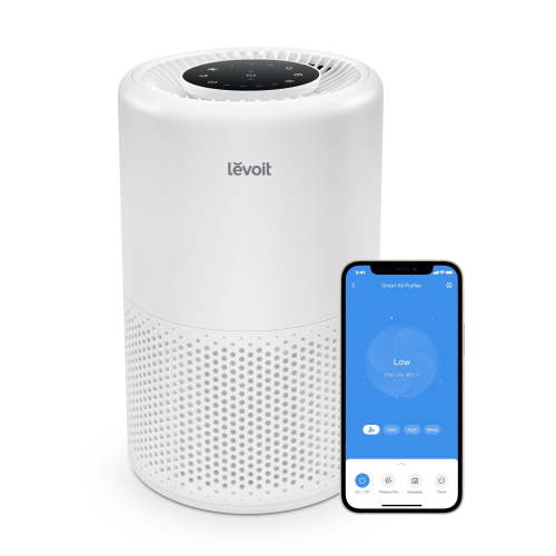 Levoit Air Purifier PlasmaPro 200S-P for Large Rooms (675 Sq. Ft), 3-Stage Original Filter, Smart Voice Control, White.