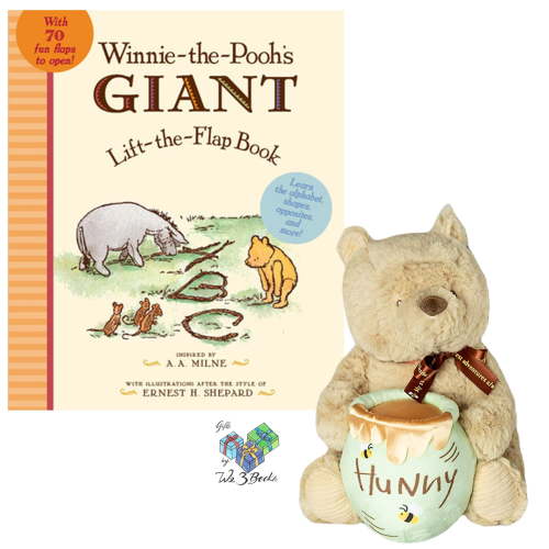 Winnie The Pooh Gift Set - Classic Pooh Bear Musical Plush, Giant Board Book, & Gift Bag