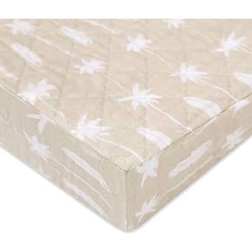 Babyletto 100% Quilted Organic Cotton Changing Pad Cover, GOTS-Certified, Fitted 360°, Ultra-Soft and Breathable Muslin - Beach Bum