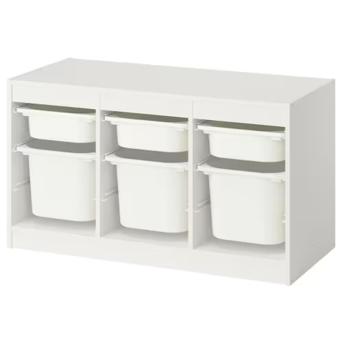 IKEA TROFAST Storage combination with boxes, White/white - 39x17 3/8x22 "