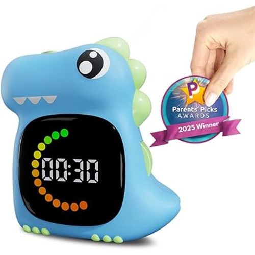Visual Timer for Kids, Blue Dinosaur Digital Toddler Timer Visual Countdown