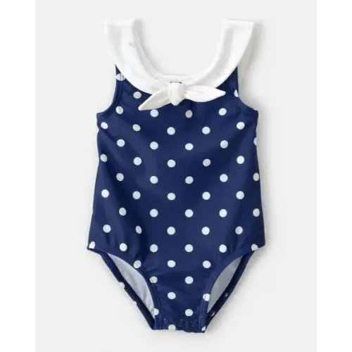 Baby Girl Polka Dot 1-Piece Swimsuit - Navy | Carter's