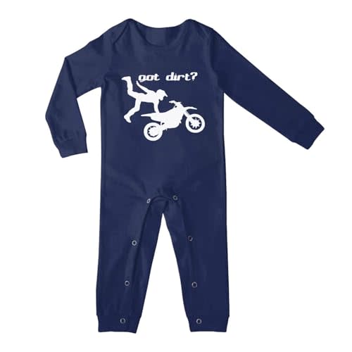 TErrifichy Got Dirt? Bike Racing Long Sleeve Newborn Baby Boy Girl Jumpsuit Footed Bodysuit