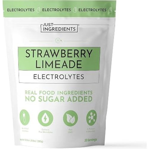JUST INGREDIENTS Strawberry Limeade Electrolytes - No Sugar - 30 Servings